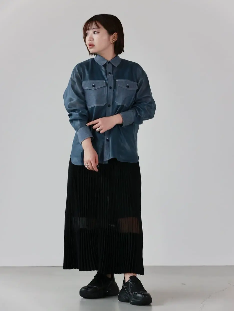 HYKE美品⭐️ハイクミリタリーシアースリーブシャツジャケットブルゾンコットン HYKE(ハイク)】 SHEER CHAMBRAY SHIRT｜PARIGOT ONLINE（パリゴ