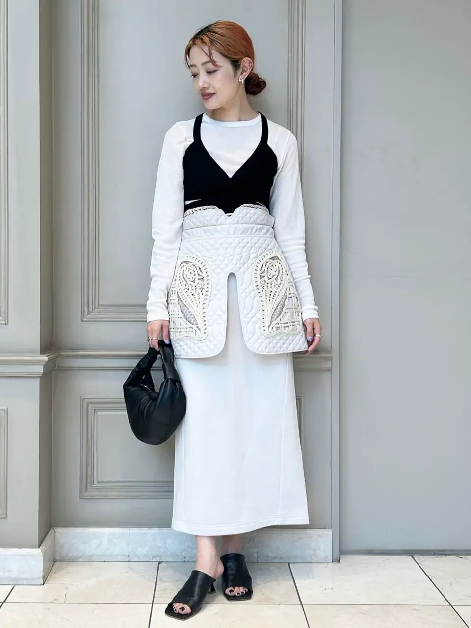Mame Kurogouchi(マメ クロゴウチ)】 Cording Embroidery Sweat Skirt