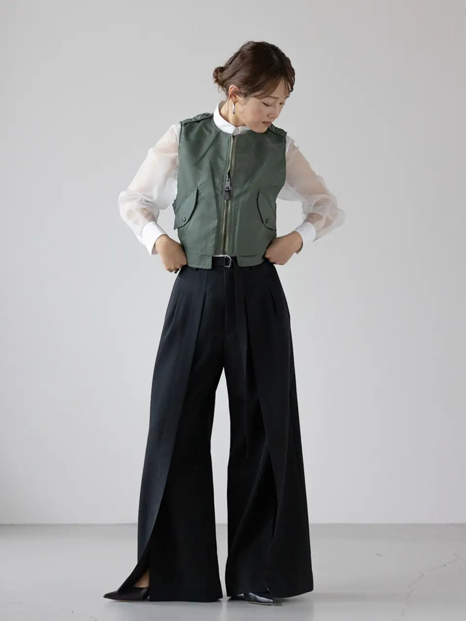 25SS 新品【HYKE】 TYPE L-2A VEST 黒 楽天市場】【中古】HYKE | ハイク TYPE L-2A CROPPED TOP ベスト