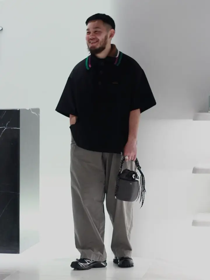 たかさきさん着用　kolor beacon バイカラー ポロシャツ サイズ3 中古・古着通販】kolor/BEACON (カラービーコン) 23SS 切替オーバー