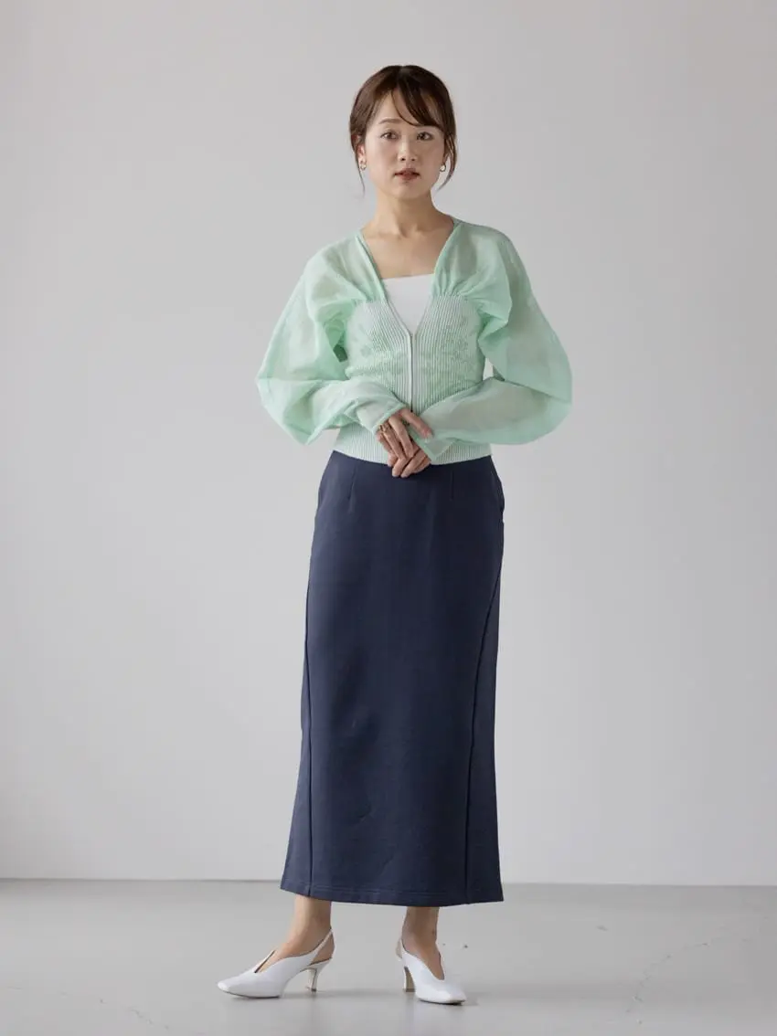 スカート Cording Embroidery Sweat Skirt Cording Embroidery Sweat Skirt(1 ECRU): Mame Kurogouchi: WOMENS