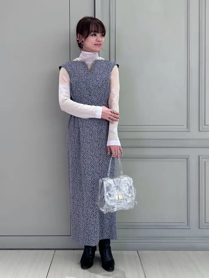 ワンピース Micro Floral Jacquard Dress Mame Kurogouchi(マメ クロゴウチ)】 Micro Floral Jacquard Dress