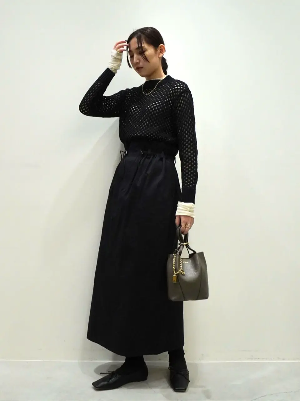 Chloe(クロエ)】 グレインレザー製 CHLOE SPINスモールトートバッグ