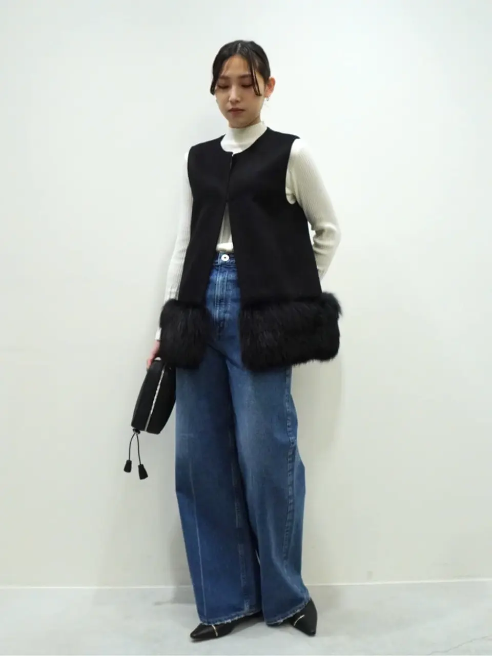 Hページ Semiwide setup denim pants (3color) | ファッション通販サイト