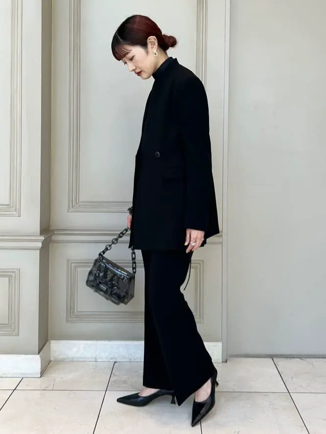 Mame Kurogouchi(マメ クロゴウチ)】 Acetate Polyester Collarless