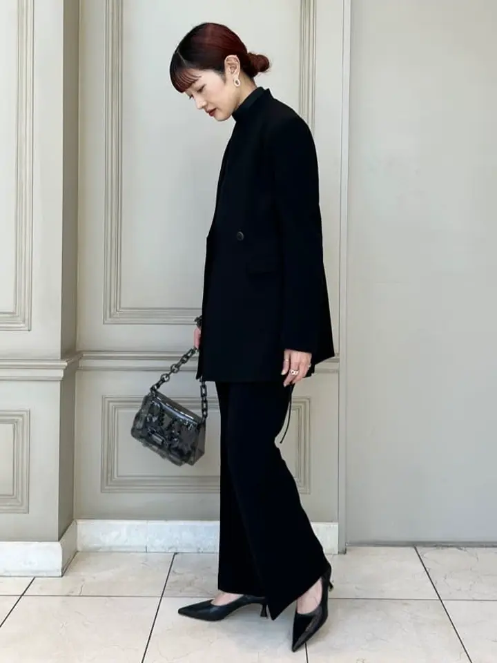 Mame Kurogouchi(マメ クロゴウチ)】 Acetate Polyester Collarless