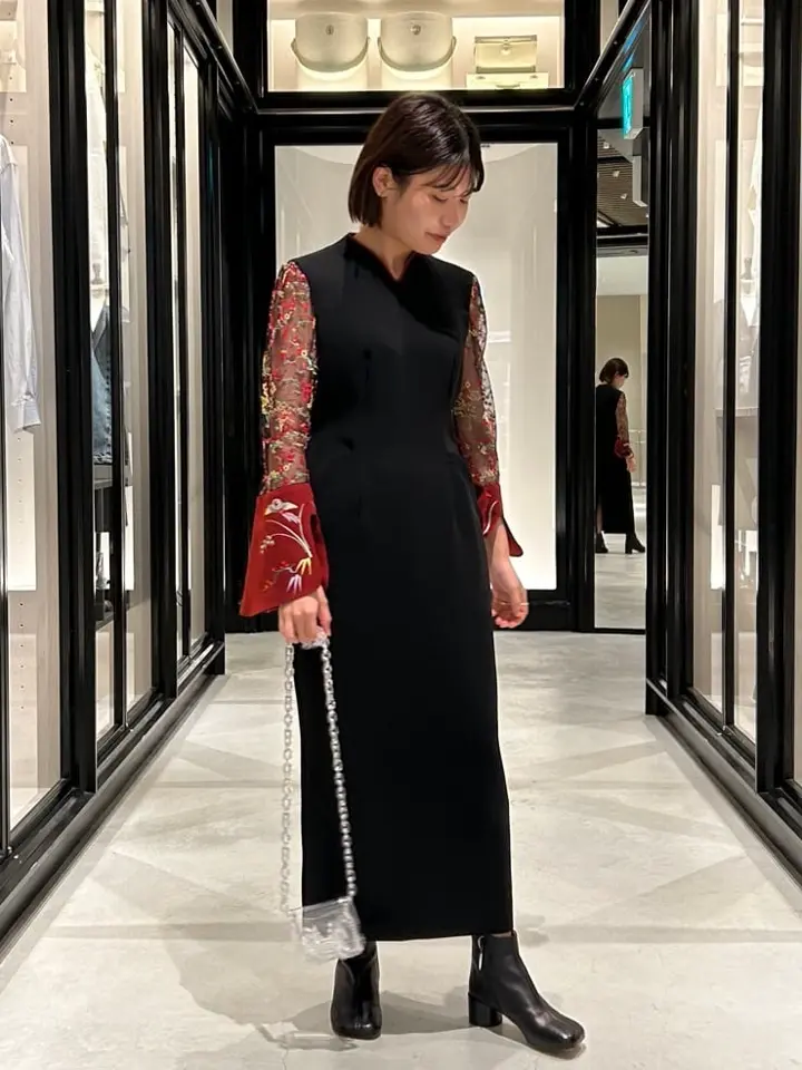 マメクロゴウチ ブラック 長袖ワンピース MM18AW-DR010 マメクロゴウチ ブラック 長袖ワンピース MM18AW-DR010 良品