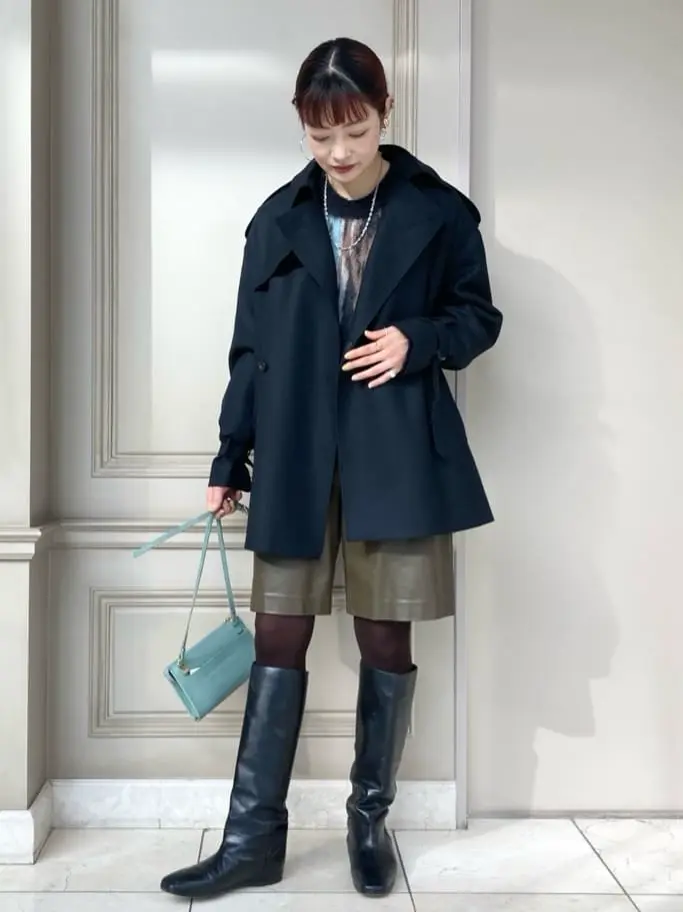 【HYKE(ハイク)】FLANNEL SHORT TRENCH COAT ベルト HYKE - 【HYKE(ハイク)】FLANNEL SHORT TRENCH COATの通販 by にこ's