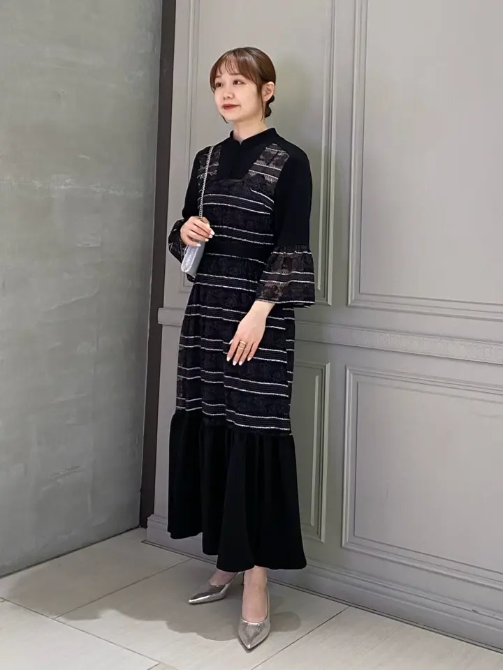 特別値下げ！LOKITHO ロキト　ブラックフォーマルレースワンピース 定番ミモザ刺繍の別注カットソーも登場！『LOKITHO(ロキト
