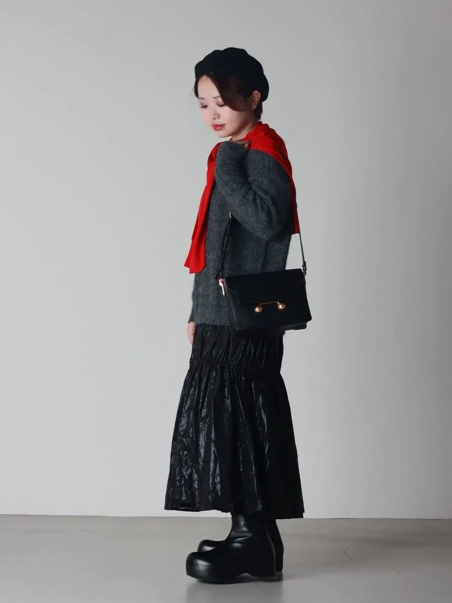 MARNI(マルニ)】 ブラック レザー製 チャンキー クロッグブーツ