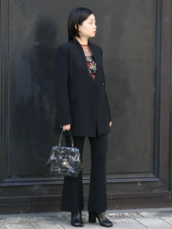 Mame Kurogouchi(マメ クロゴウチ)】 Acetate Polyester Collarless