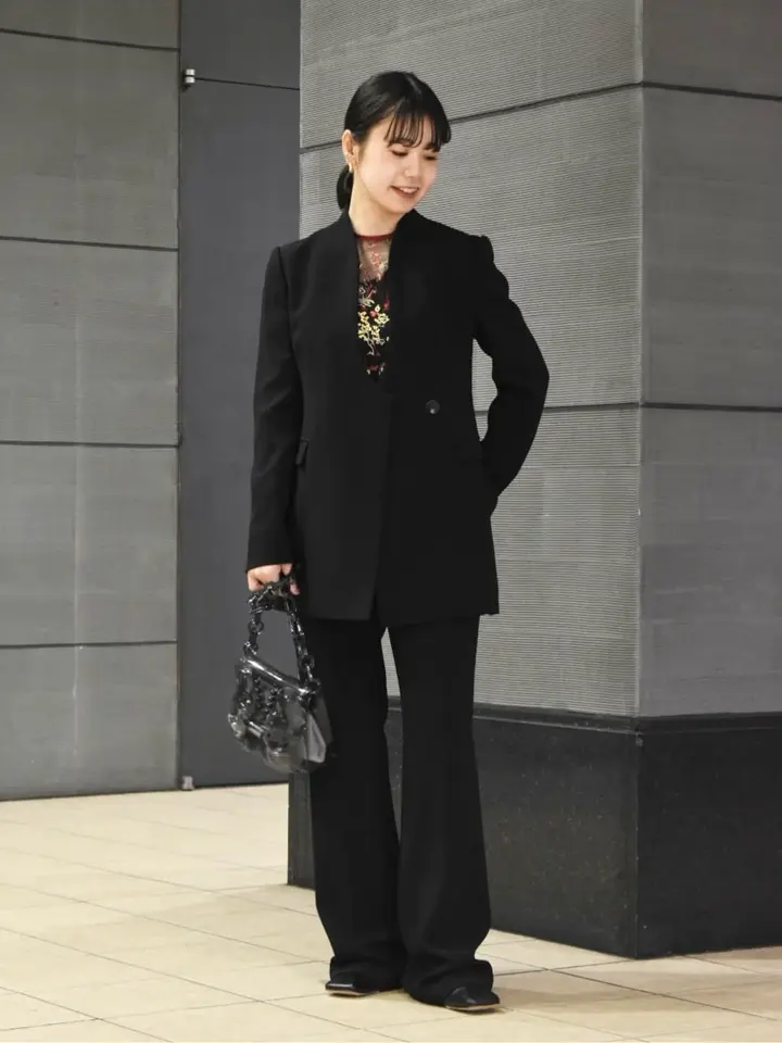 Mame Kurogouchi(マメ クロゴウチ)】 Acetate Polyester Collarless