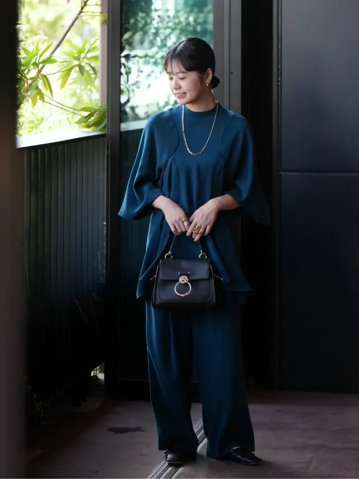 【新品未使用】ENFOLDプリーツレギンス 緑〈定価39,600円〉 RELAX ELASTIC WIDE－TROUSERS