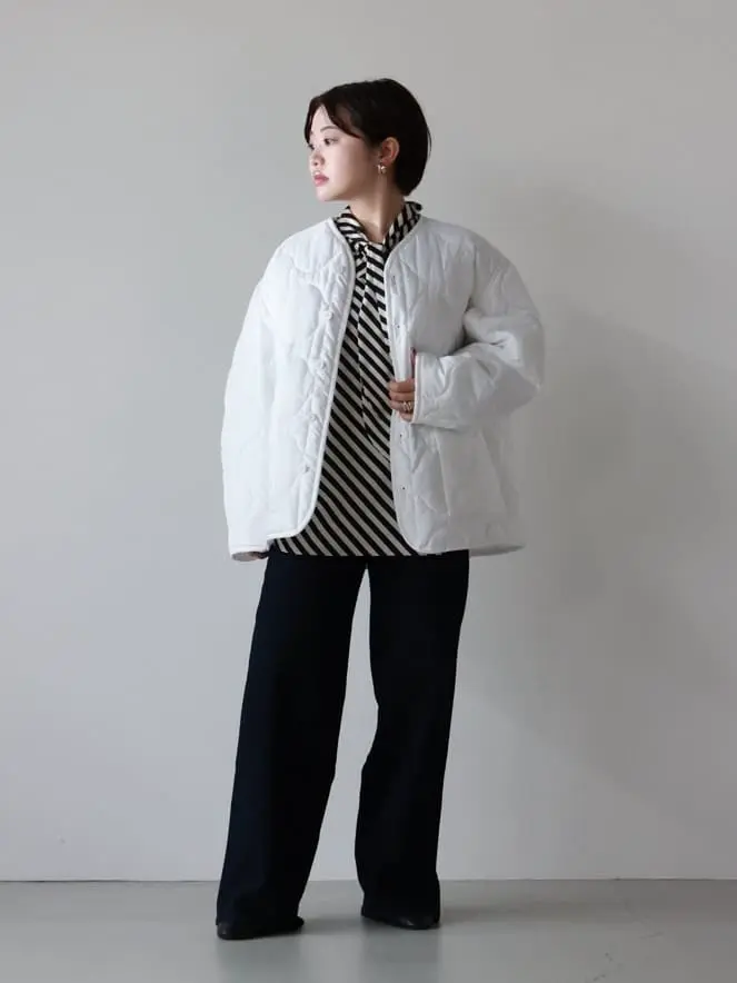 トップス 2024 HYKE STRIPE SATINBACKRIBON BLOUSE HYKE(ハイク)】 STRIPE HAMMER SATIN BACK RIBON BLOUSE｜PARIGOT