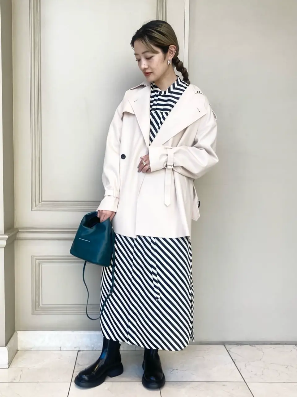 HYKE(ハイク)】 STRIPE HAMMER SATIN DRESS｜PARIGOT ONLINE（パリゴ