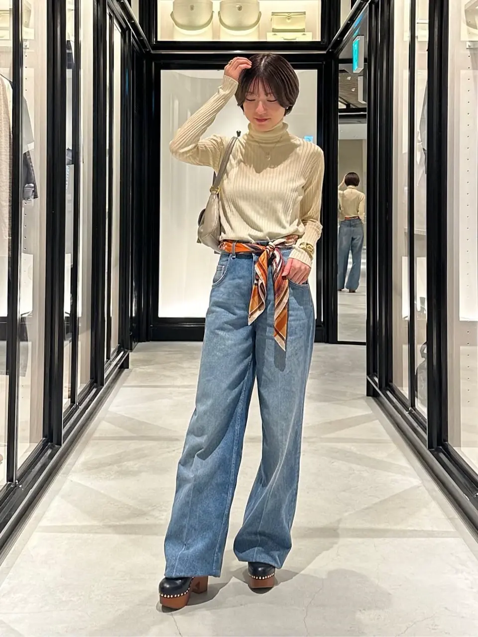 【Stella McCartney】パッチポケット ワイドジーンズ Stella McCartney】パッチポケット ワイドジーンズ