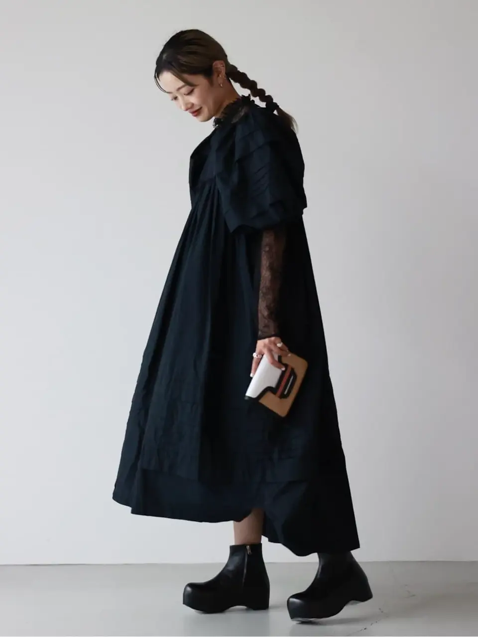 MARNI(マルニ)】 ブラック レザー製 チャンキー クロッグブーツ