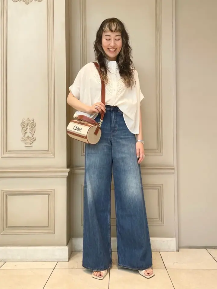 Chloe(クロエ)】 デニム製ワイドレッグジーンズ｜PARIGOT ONLINE