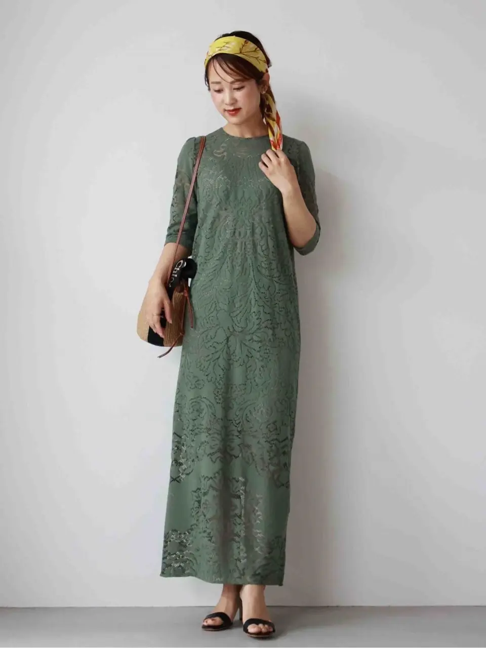 るるアメリドレス AMERI(アメリ)】PARIGOT別注 JACQUARD RUSSELL LACE DRESS