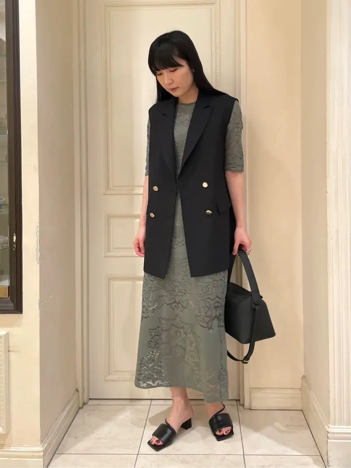 AMERI(アメリ)】PARIGOT別注 JACQUARD RUSSELL LACE DRESS｜PARIGOT