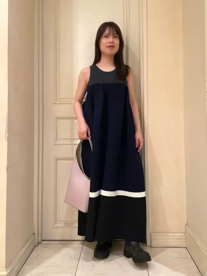 CFCL(シーエフシーエル)】 POTTERY SLEEVELESS BUST FLARE DRESS