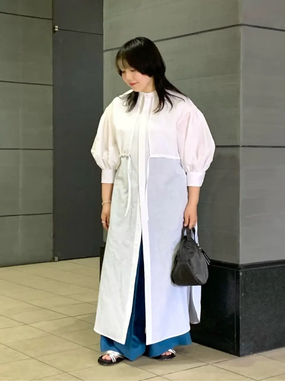 クリーニング済)HYKE バルーンスリーブ ロングワンピース【ハイク