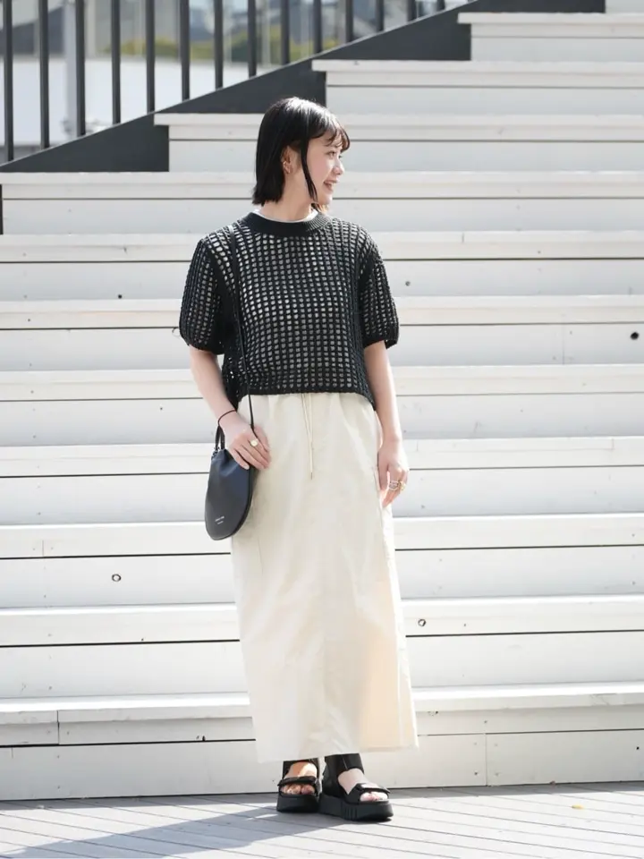 HYKE(ハイク)】 CROCHETED CROPPED SHORT-SLV SWEATER｜PARIGOT ONLINE