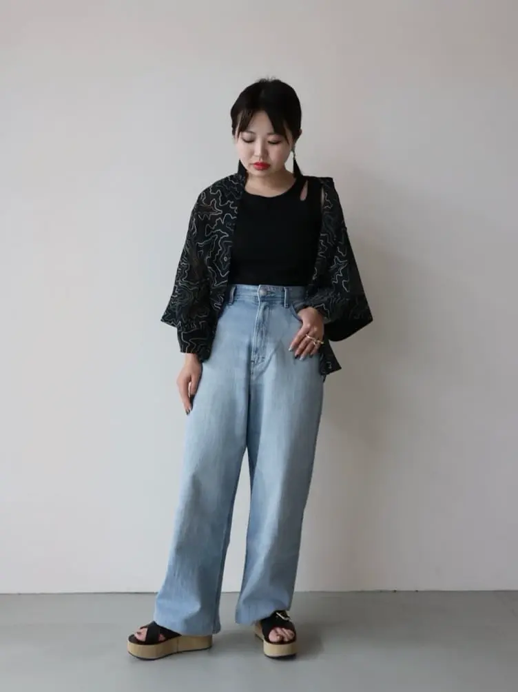 ハイク HYKE CONTOUR LINE BELL-SLEEVE SHIRT カジュアルシャツ 五分袖