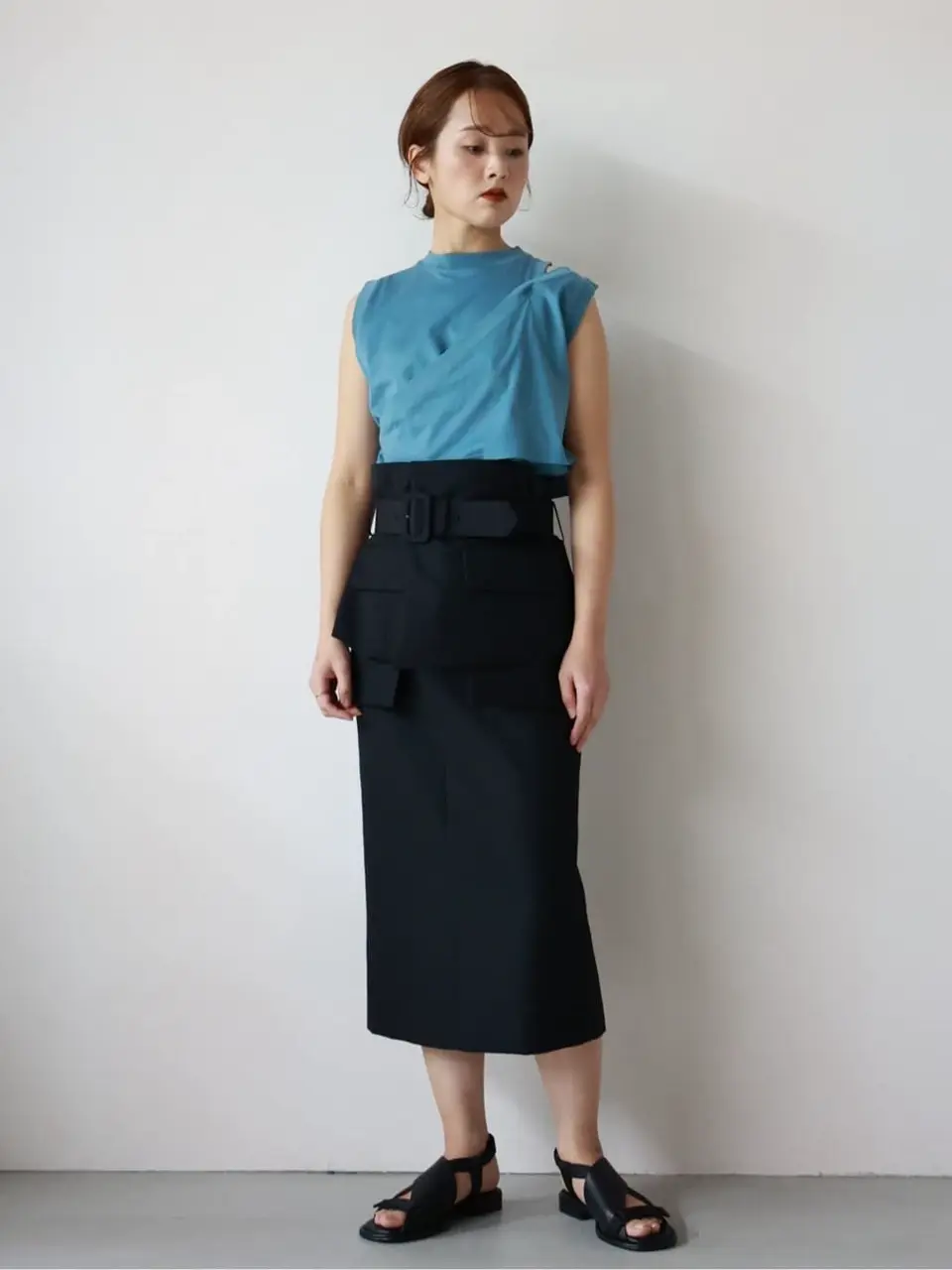 HYKE/ハイク/24SS/ドースキンミディスカート/タイトスカート HYKE/ハイク/24SS/ドースキンミディスカート/タイトスカート