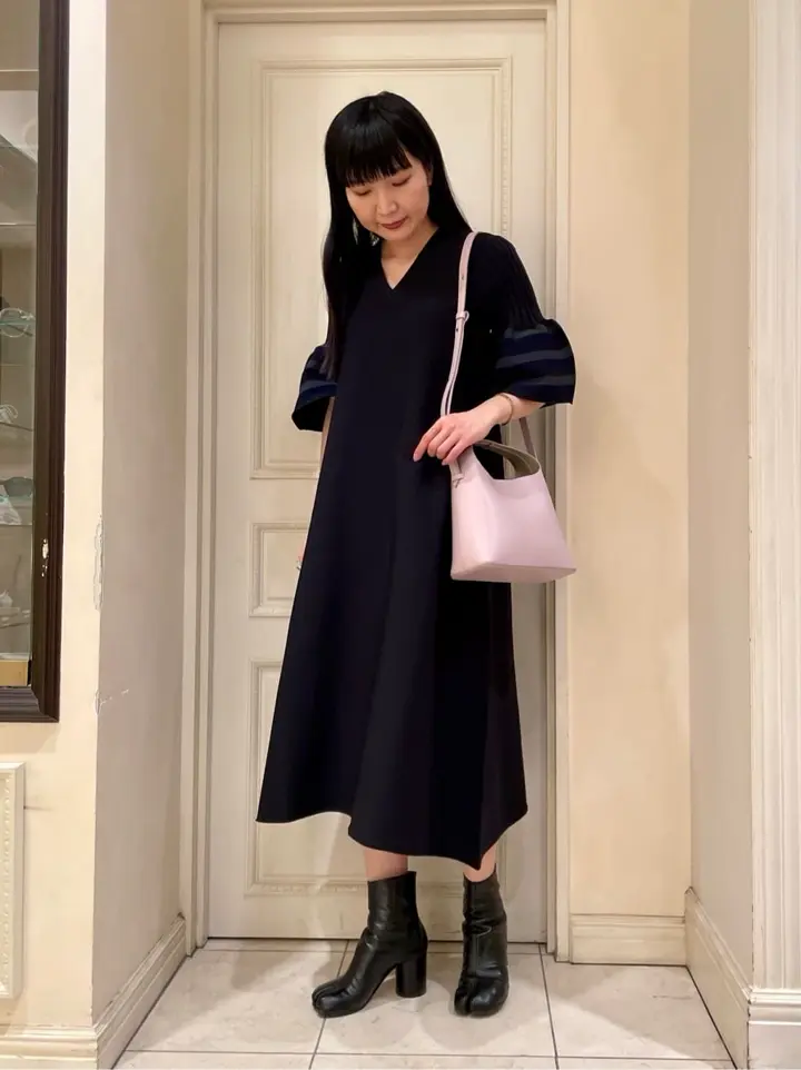 CFCL(シーエフシーエル)】 POTTERY SHORT BELL SLEEVE FLARE DRESS