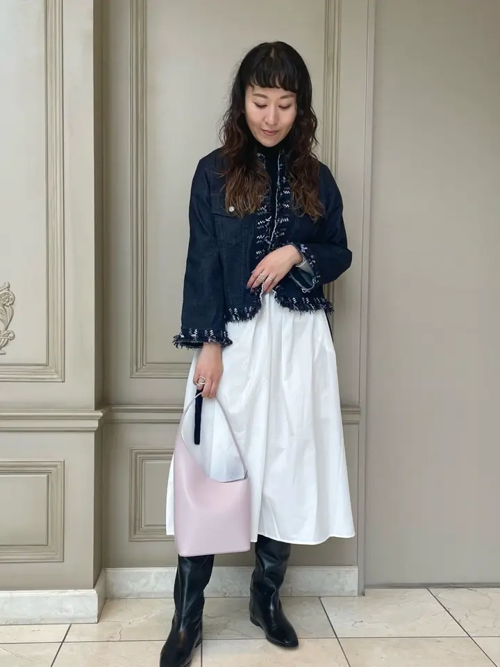 JAPAN DENIM(ジャパンデニム)】 COOHEM_TWEED FRINGE NO COLLAR JACKET