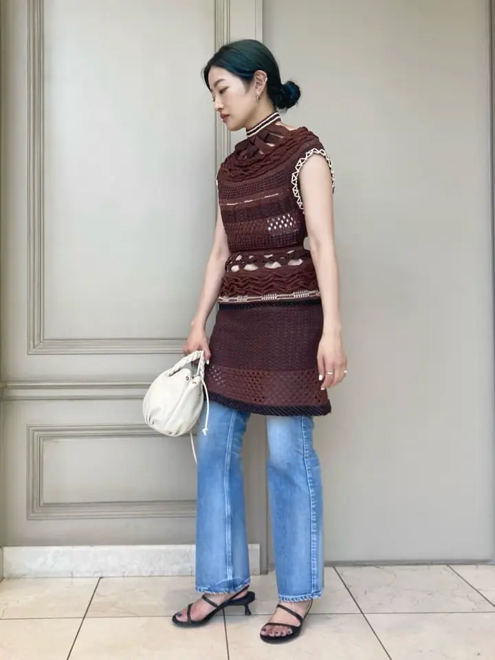 Mame Kurogouchi(マメ クロゴウチ)】 Bamboo Basket Pattern Knitted