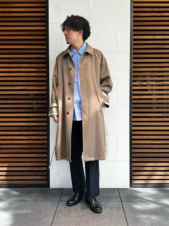 YOKE バルカラーコート size S 美品 YOKE（ヨーク） オーバーサイズバルカラーコート ネイビーチェック