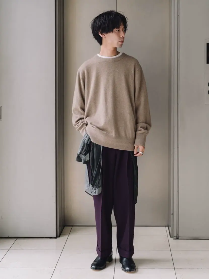 MARKAWARE(マーカウェア)】 Polwarth Tuxedo Cloth Double Pleated