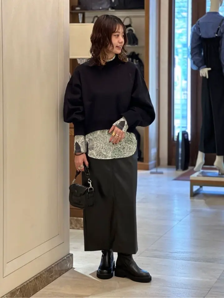 Mame Kurogouchi(マメ クロゴウチ)】 Marble Print Jersey High Neck