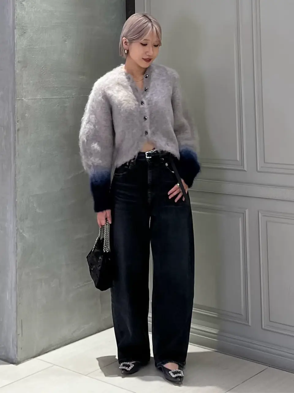 Mame Kurogouchi(マメ クロゴウチ)】 Fur Knitted Cardigan｜PARIGOT