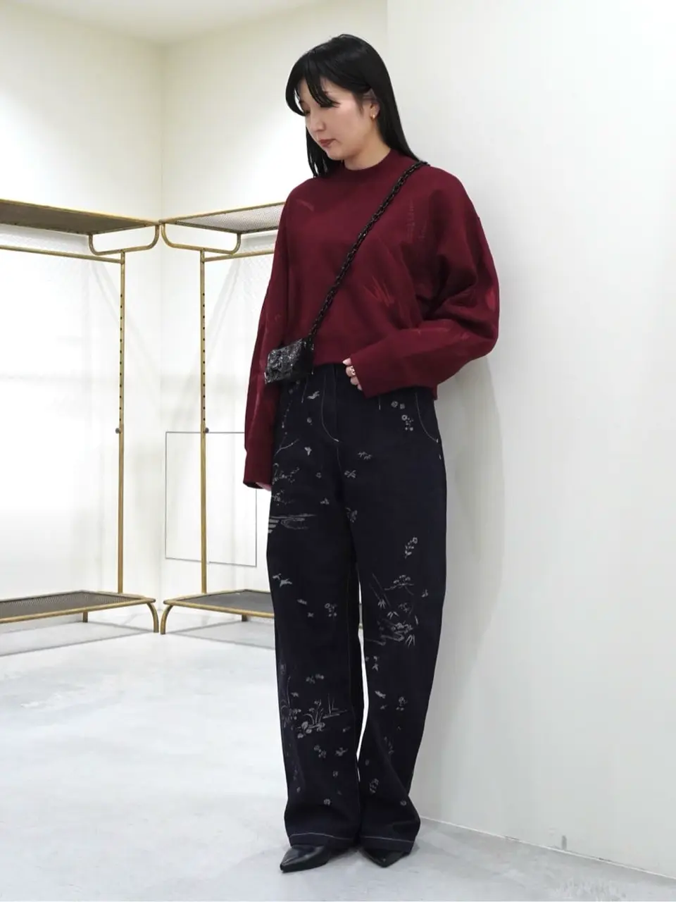 Mame Kurogouchi(マメ クロゴウチ)】Floral Motif Embroidered