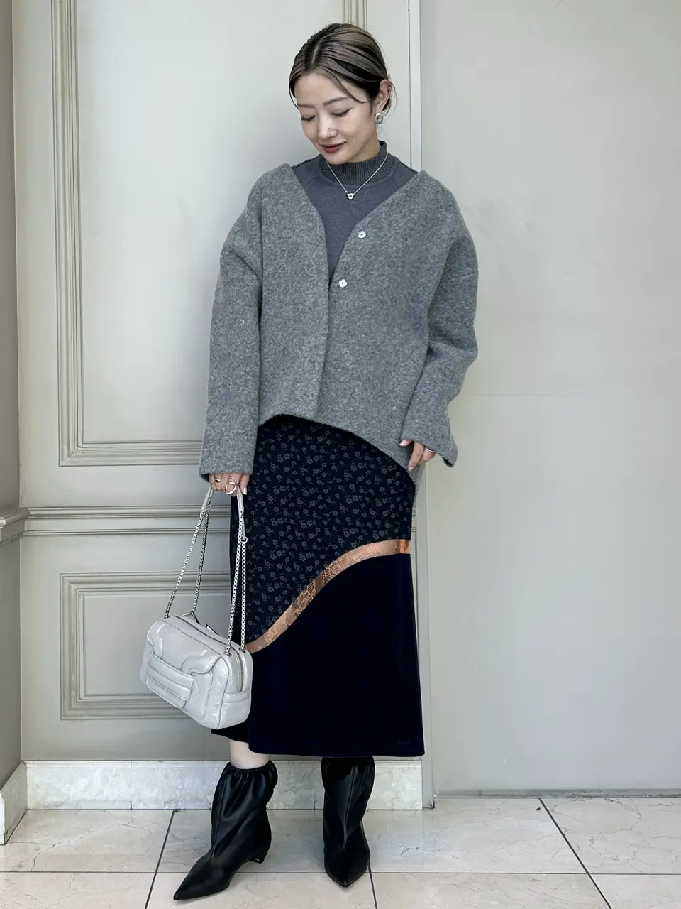 Mame Kurogouchi(マメ クロゴウチ)】Cupro Triacetate Floral Jacquard
