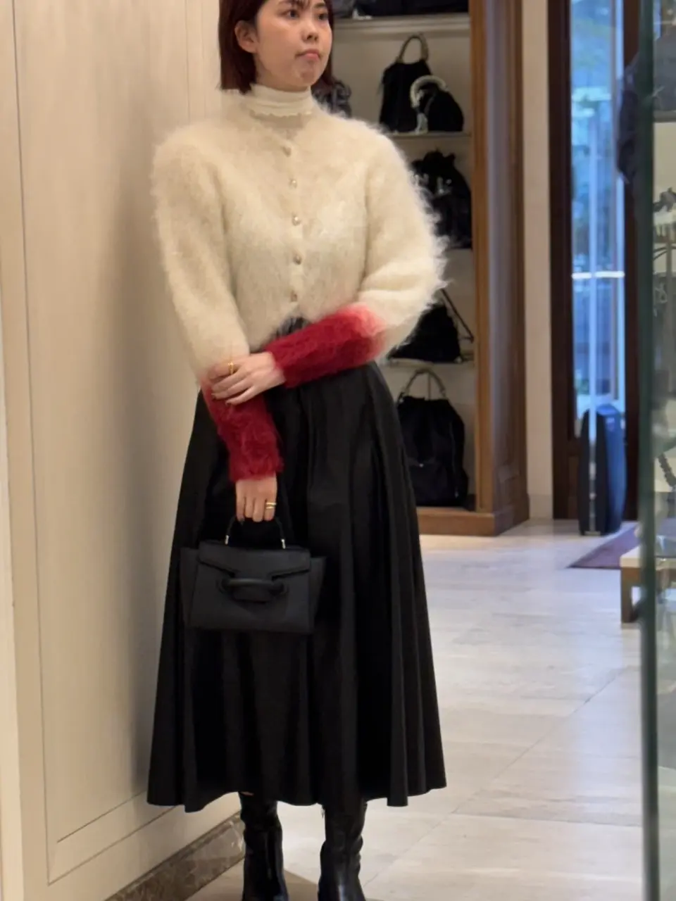 Mame Kurogouchi(マメ クロゴウチ)】 Fur Knitted Cardigan