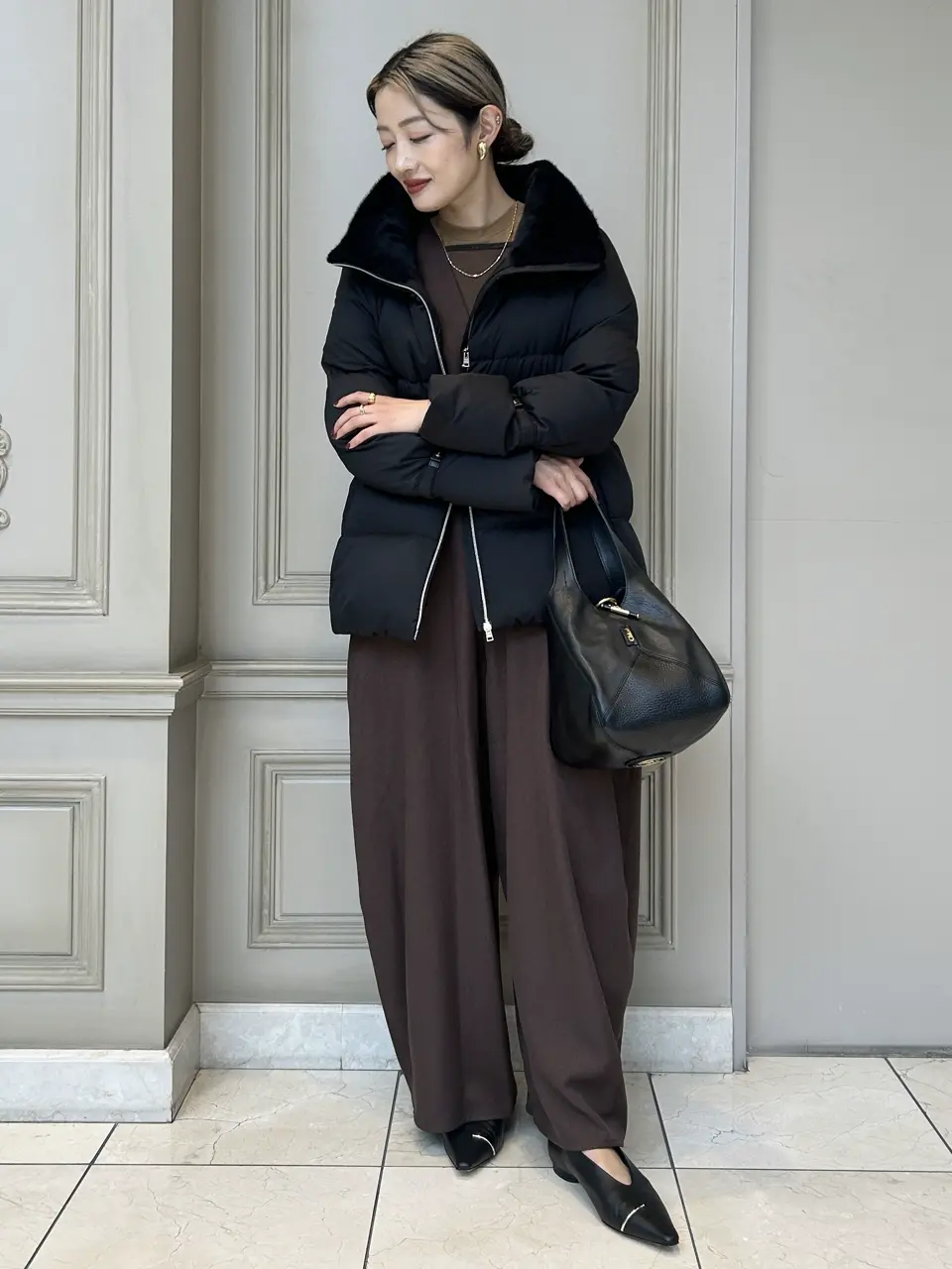 未使用✨ヘンリエンヴァーゴ　EILEEN BLACK パンプス　36 1/2 Eileen black メタル付きフラットパンプス ブラック - HENRI EN VARGO