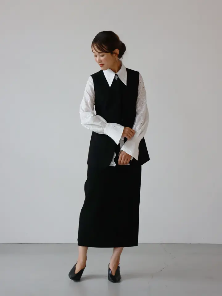 Mame Kurogouchi(マメ クロゴウチ)】 Triacetate Georgette Embroidery