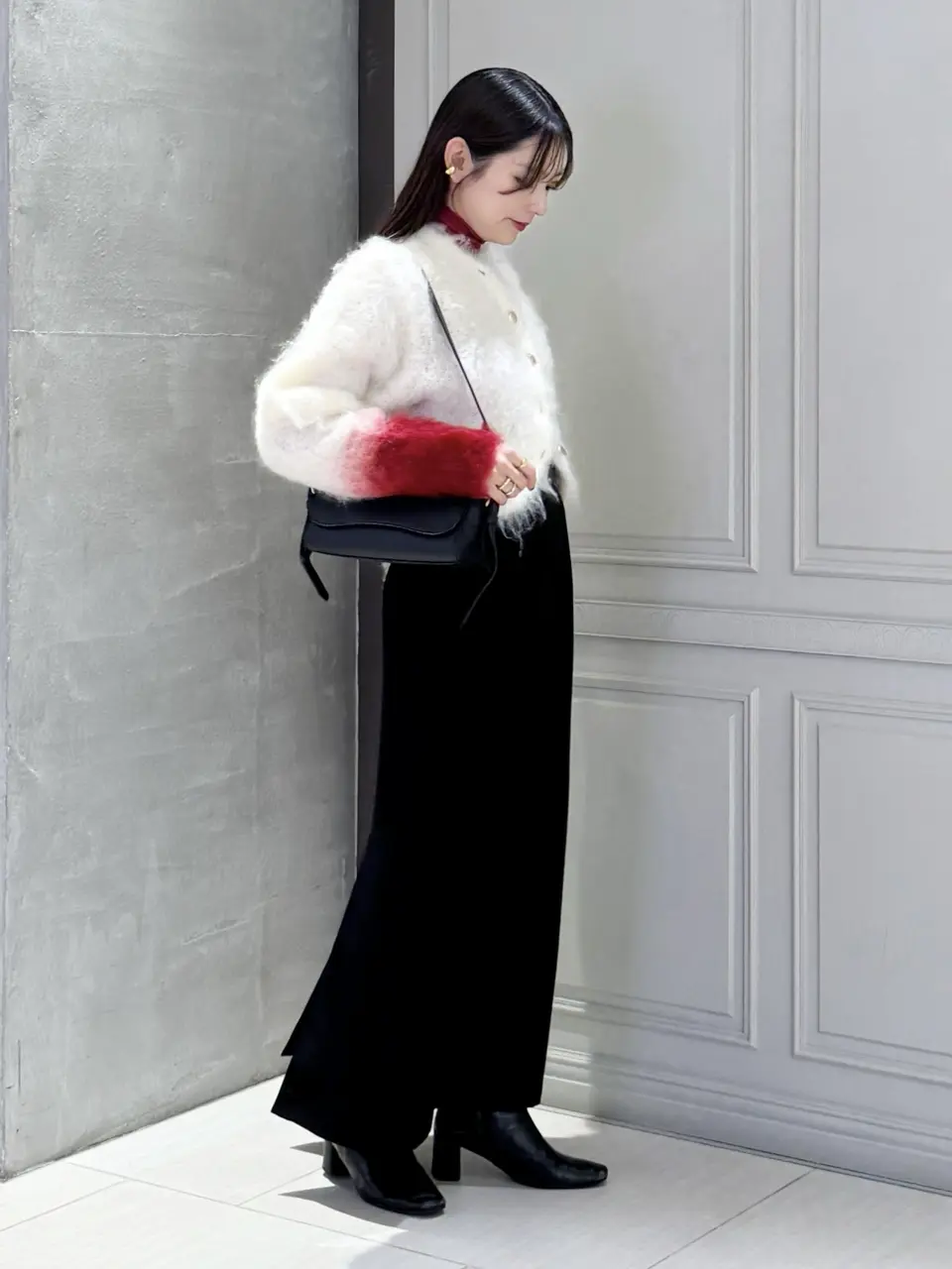 Mame Kurogouchi(マメ クロゴウチ)】 Fur Knitted Cardigan｜PARIGOT