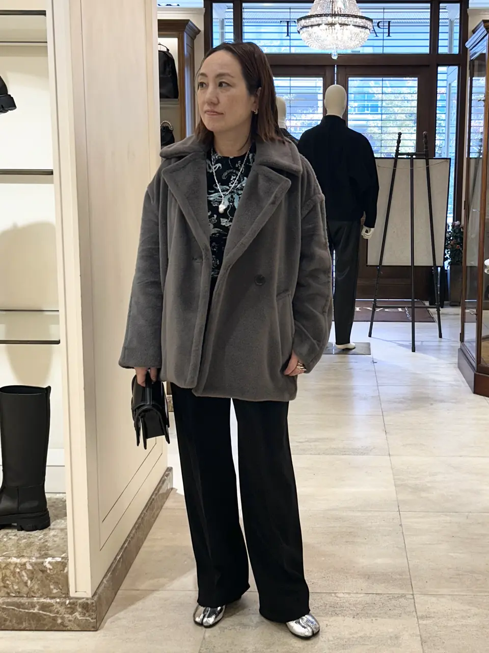 Mame Kurogouchi(マメ クロゴウチ)】 Acetate Polyester High Waisted