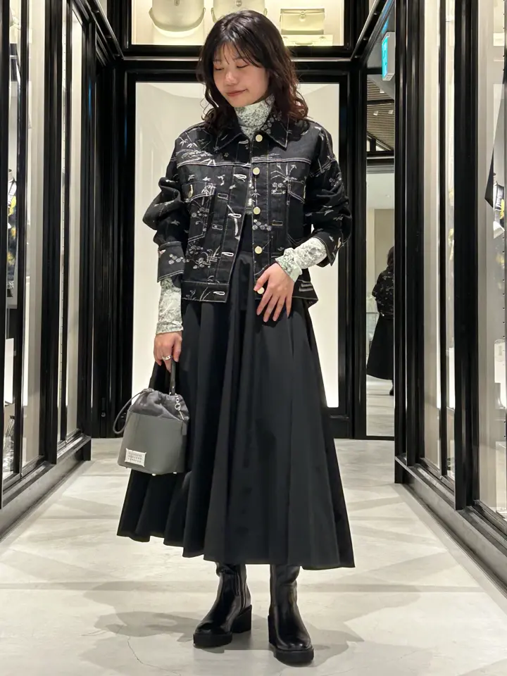 Mame Kurogouchi(マメ クロゴウチ)】 Marble Print Jersey High Neck