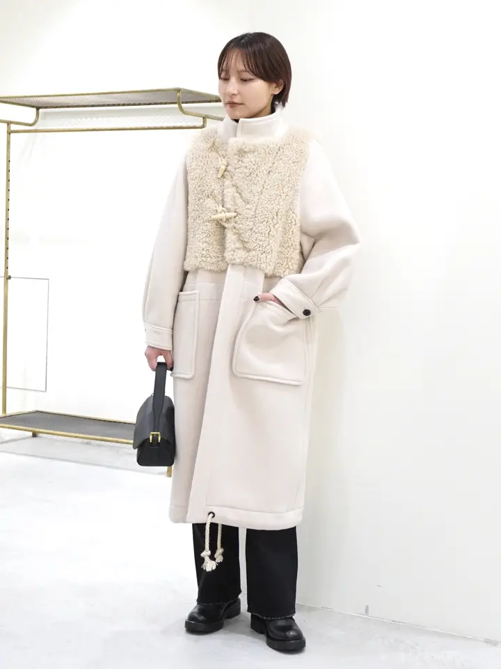 HYKE(ハイク)】 DOUBLE FACE FAUX SHERLING DUFFLE COAT｜PARIGOT