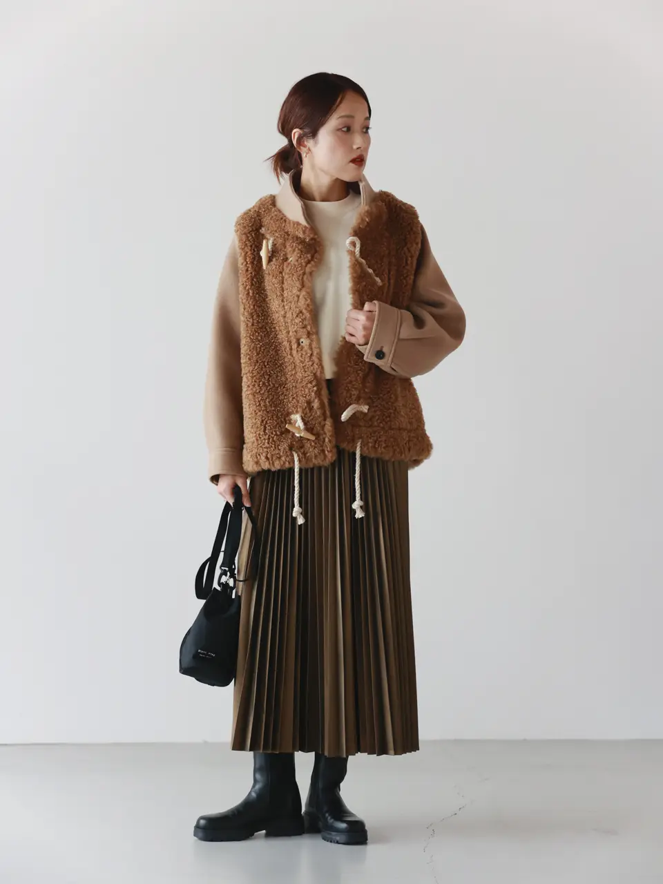 HYKE(ハイク)】 DOUBLE FACE FAUX SHERLING DUFFLE JACKET｜PARIGOT