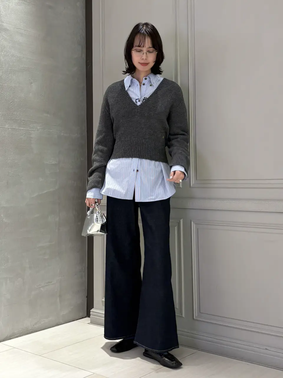 ワイドデニムのスタッフスナップ（JAPAN DENIM）