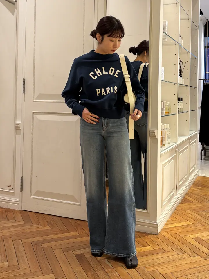 Chloe(クロエ)】 コットンフリース製モックネック ロゴジャンパー