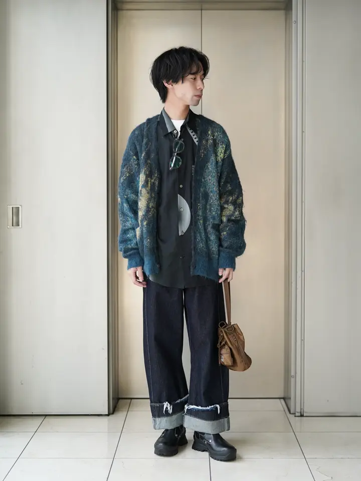YOKE(ヨーク)】 Abstract Jaquard Mohair Cardigan｜PARIGOT ONLINE