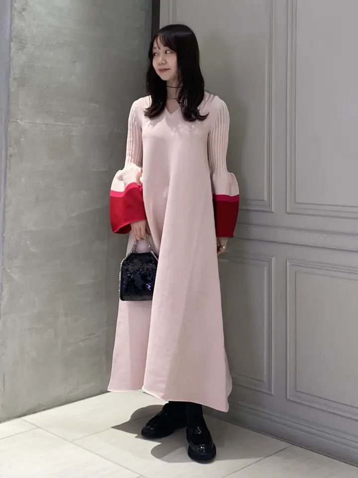 CFCL(シーエフシーエル)】 POTTERY LONG BELL SLEEVE FLARE DRESS